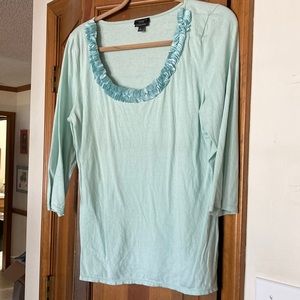 Talbots 3/4 sleeve top in a rich teal.